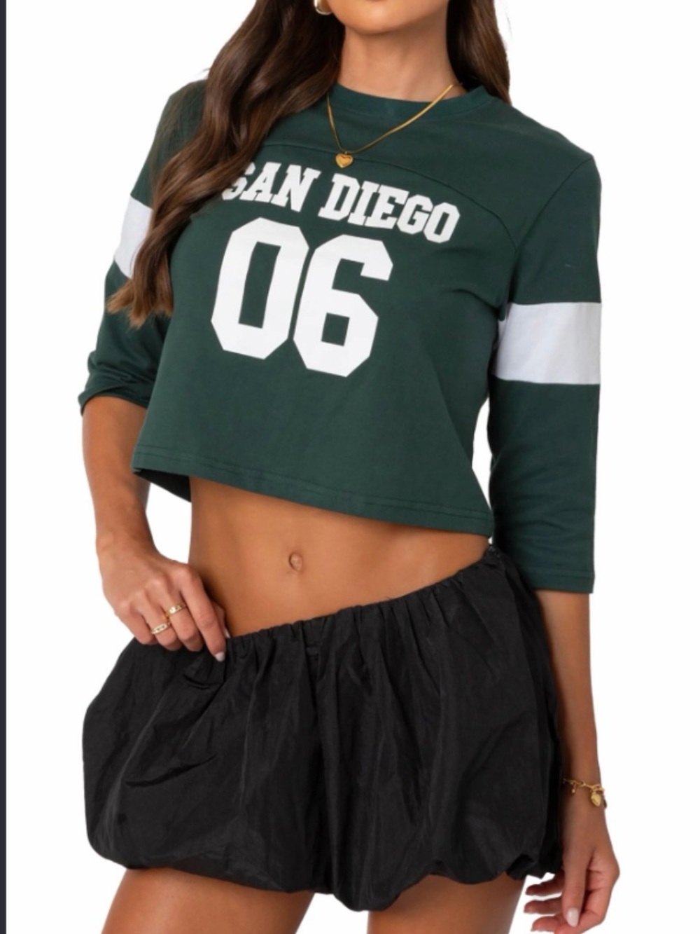 Edikted San Diego Football Cotton Crop Graphic T-Shirt – Size Small – NWT